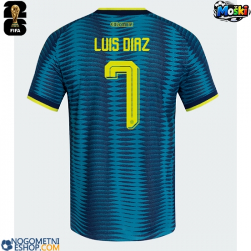 Moški Nogometni dresi Kolumbija Luis Diaz #7 Gostujoči SP 2026 Kratek Rokav